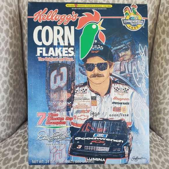 Nascar Other Vintage 995 Kelloggs Corn Flakes Cereal Box Dale